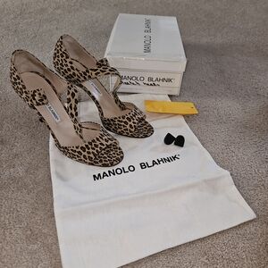 Manolo Blahnik Leopard Print Women's Shoes